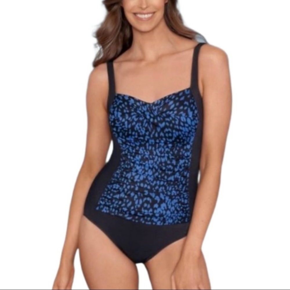 Dreamsuit Women's Slimming Control Ruched Front One Piece Swimsuit